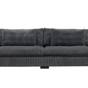 Durham – Canapé 3 places – Noir, Gris foncé – 105 x 82 x 270 cm
