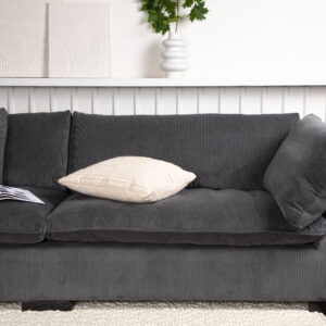 Durham – Canapé 3 places – Noir, Gris foncé – 105 x 82 x 270 cm