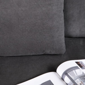 Durham – Canapé 3 places – Noir, Gris foncé – 105 x 82 x 270 cm