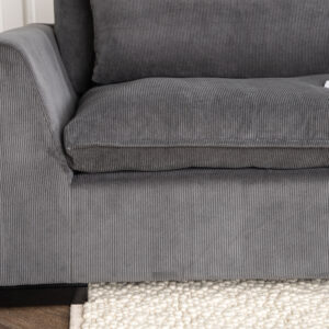 Durham – Canapé 3 places – Noir, Gris foncé – 105 x 82 x 270 cm