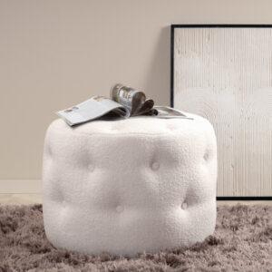 Benjamin – Pouf – Blanc – ⌀55 cm