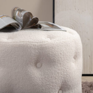 Benjamin – Pouf – Blanc – ⌀55 cm