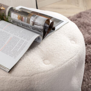 Benjamin – Pouf – Blanc – ⌀55 cm