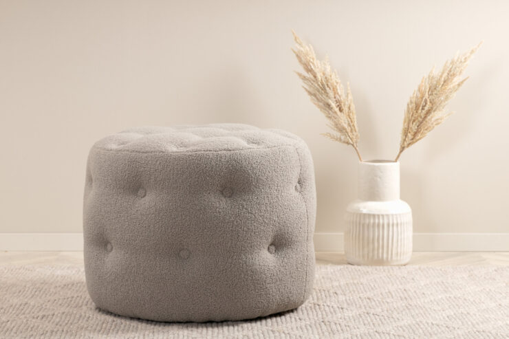 Benjamin – Pouf – Grège – ⌀55 cm