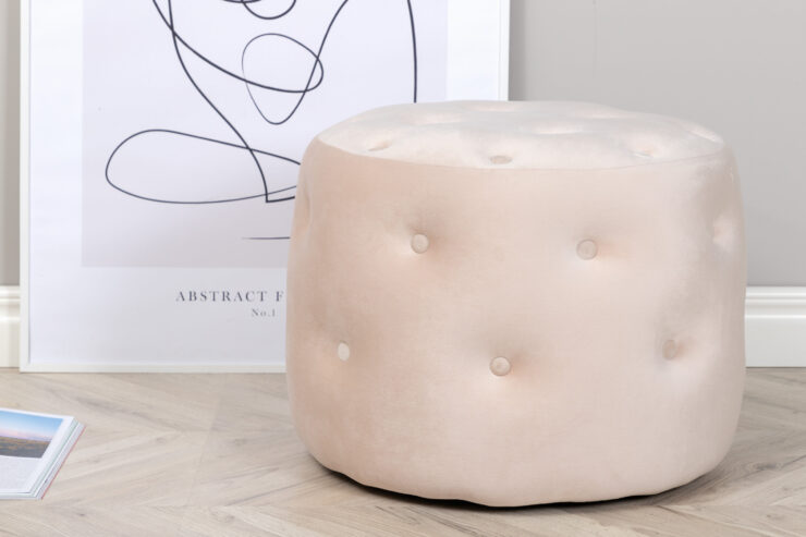 Benjamin – Pouf – Blanc – ⌀55 cm