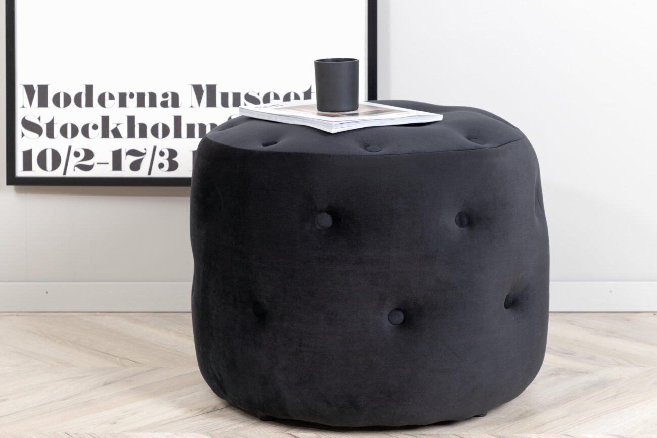 Benjamin – Pouf – Noir – ⌀55 cm