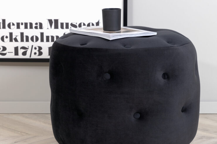 Benjamin – Pouf – Noir – ⌀55 cm