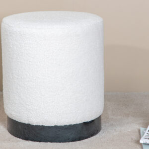 Benji – Pouf – Noir, Blanc – ⌀35 cm
