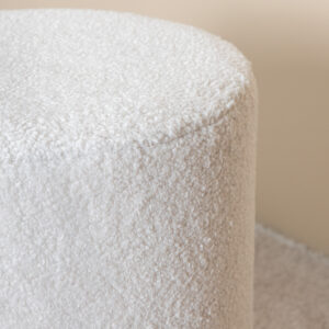 Benji – Pouf – Noir, Blanc – ⌀35 cm