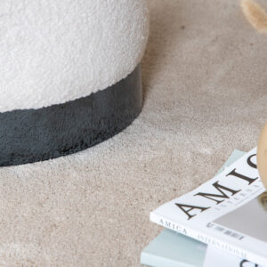 Benji – Pouf – Noir, Blanc – ⌀35 cm