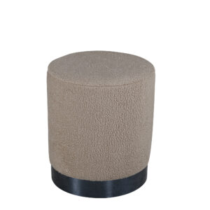 Benji – Pouf – Beige, Noir – ⌀35 cm