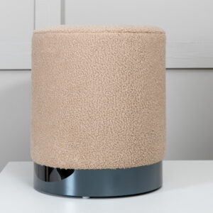 Benji – Pouf – Beige, Noir – ⌀35 cm