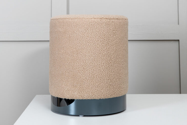 Benji – Pouf – Beige, Noir – ⌀35 cm