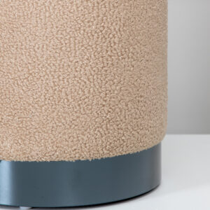 Benji – Pouf – Beige, Noir – ⌀35 cm