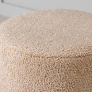 Benji – Pouf – Beige, Noir – ⌀35 cm