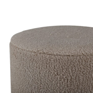 Benji – Pouf – Beige, Noir – ⌀35 cm