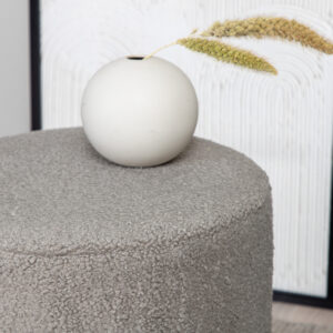 Benji – Pouf – Noir, Grège – ⌀35 cm
