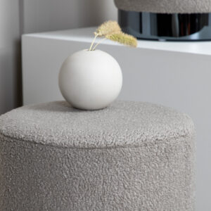 Benji – Pouf – Noir, Grège – ⌀35 cm
