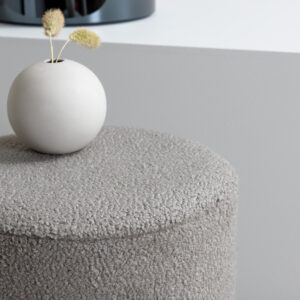 Benji – Pouf – Noir, Grège – ⌀35 cm