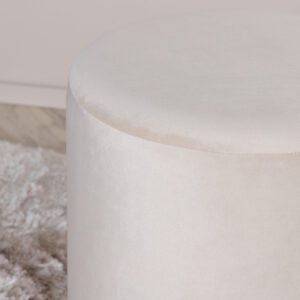 Benji – Pouf – Beige, Noir – ⌀35 cm