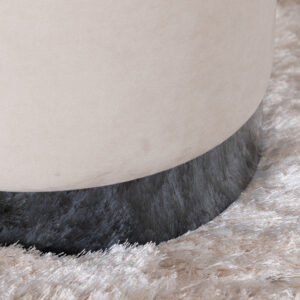 Benji – Pouf – Beige, Noir – ⌀35 cm