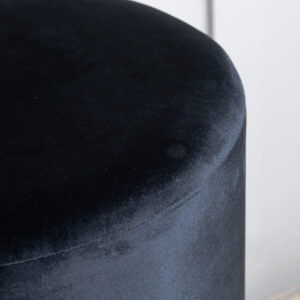 Benji – Pouf – Noir, Doré – ⌀35 cm