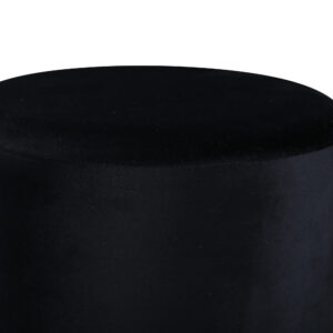 Benji – Pouf – Noir, Doré – ⌀35 cm
