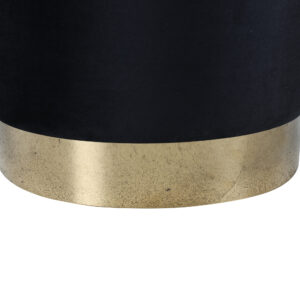 Benji – Pouf – Noir, Doré – ⌀35 cm
