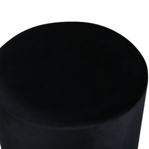 Benji – Pouf – Noir, Doré – ⌀35 cm
