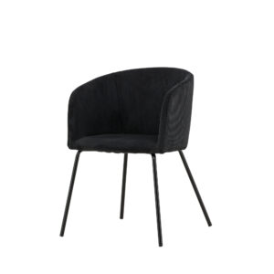 Berit – Chaise de salle à manger – Noir – 55 x 78 x 55 cm