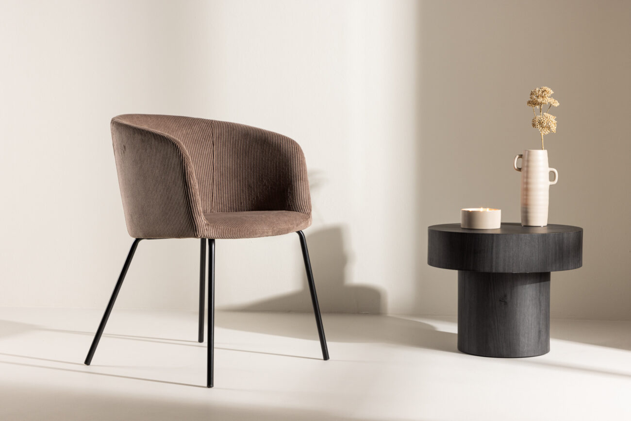 Berit – Chaise de salle à manger – Marron, Noir – 55 x 78 x 55 cm