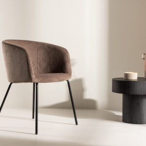 Berit – Chaise de salle à manger – Marron, Noir – 55 x 78 x 55 cm