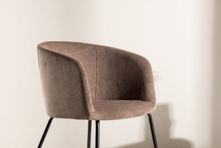 Berit – Chaise de salle à manger – Marron, Noir – 55 x 78 x 55 cm