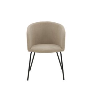 Berit – Chaise de salle à manger – Beige, Noir – 55 x 78 x 55 cm