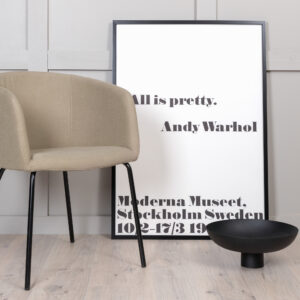 Berit – Chaise de salle à manger – Beige, Noir – 55 x 78 x 55 cm