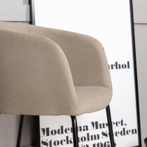 Berit – Chaise de salle à manger – Beige, Noir – 55 x 78 x 55 cm