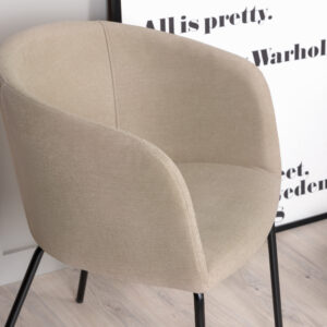 Berit – Chaise de salle à manger – Beige, Noir – 55 x 78 x 55 cm