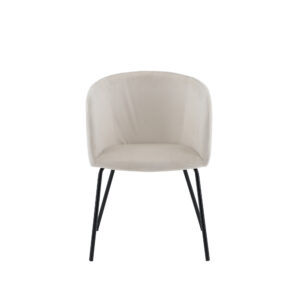 Berit – Chaise de salle à manger – Beige, Noir – 55 x 78 x 55 cm