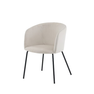 Berit – Chaise de salle à manger – Beige, Noir – 55 x 78 x 55 cm
