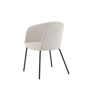 Berit – Chaise de salle à manger – Beige, Noir – 55 x 78 x 55 cm