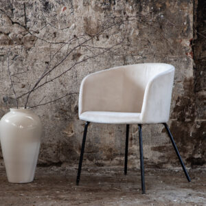 Berit – Chaise de salle à manger – Beige, Noir – 55 x 78 x 55 cm