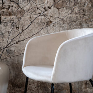 Berit – Chaise de salle à manger – Beige, Noir – 55 x 78 x 55 cm