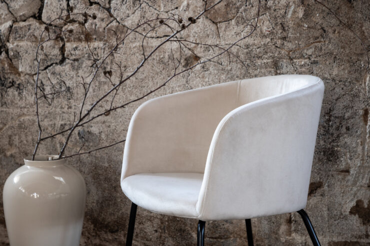 Berit – Chaise de salle à manger – Beige, Noir – 55 x 78 x 55 cm