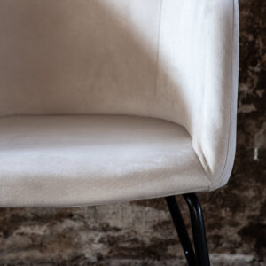 Berit – Chaise de salle à manger – Beige, Noir – 55 x 78 x 55 cm