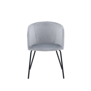 Berit – Chaise de salle à manger – Noir, Gris – 55 x 78 x 55 cm