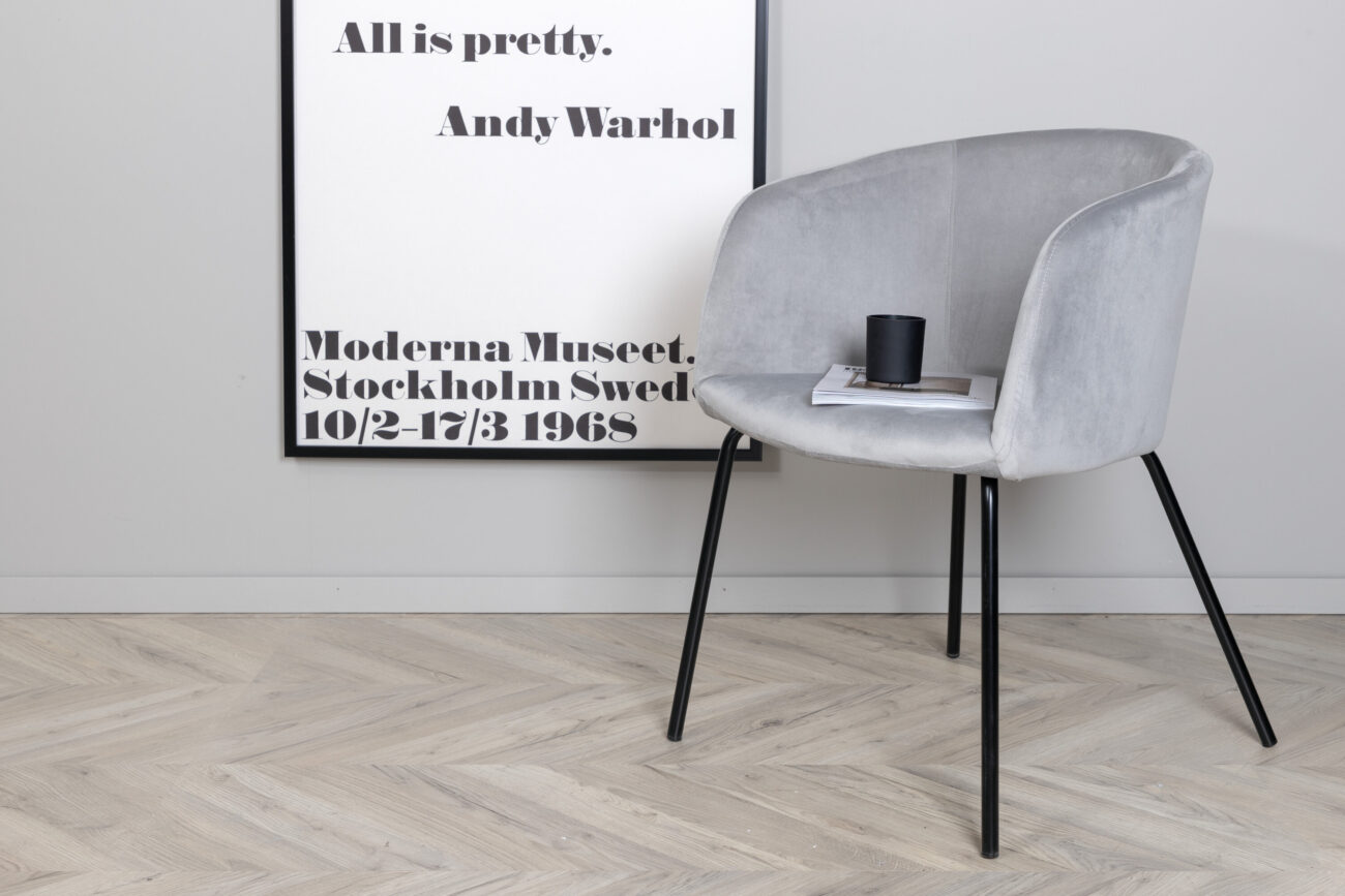 Berit – Chaise de salle à manger – Noir, Gris – 55 x 78 x 55 cm