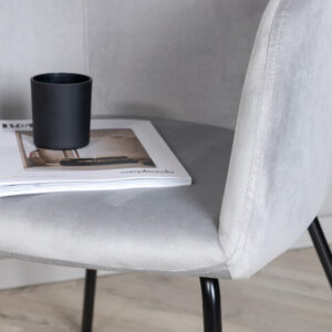 Berit – Chaise de salle à manger – Noir, Gris – 55 x 78 x 55 cm