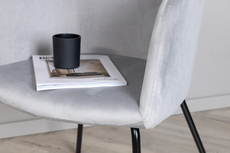 Berit – Chaise de salle à manger – Noir, Gris – 55 x 78 x 55 cm