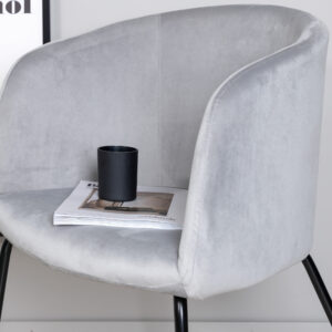 Berit – Chaise de salle à manger – Noir, Gris – 55 x 78 x 55 cm