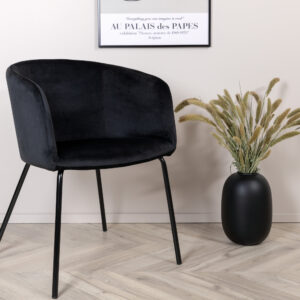 Berit – Chaise de salle à manger – Noir – 55 x 78 x 55 cm